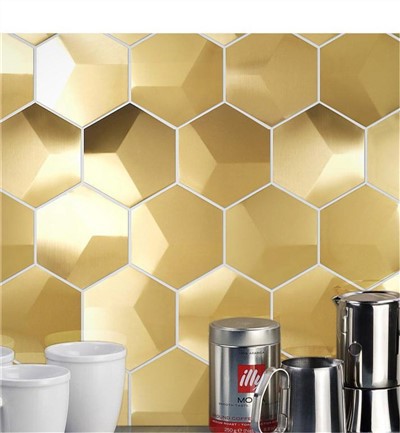 Tuile de mosaïque hexagonale en métal